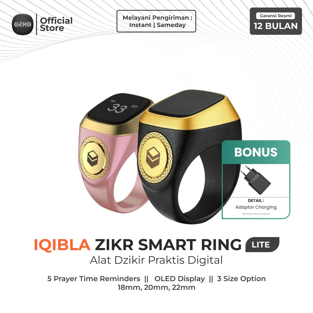 iQibla Zikr Smart Ring Lite Cincin Tasbih Digital Original