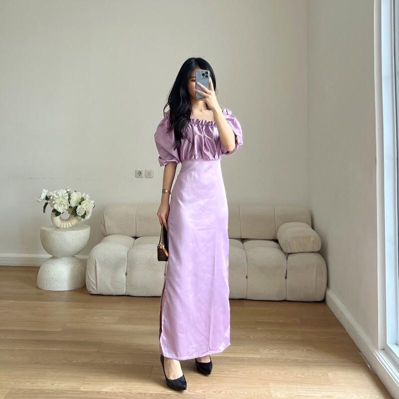 LONG DRESS SHEYLA SATIN VELVET GAUN PESTA KONDANGAN NATAL CASUAL FORMAL MAXI DRESS WANITA 5