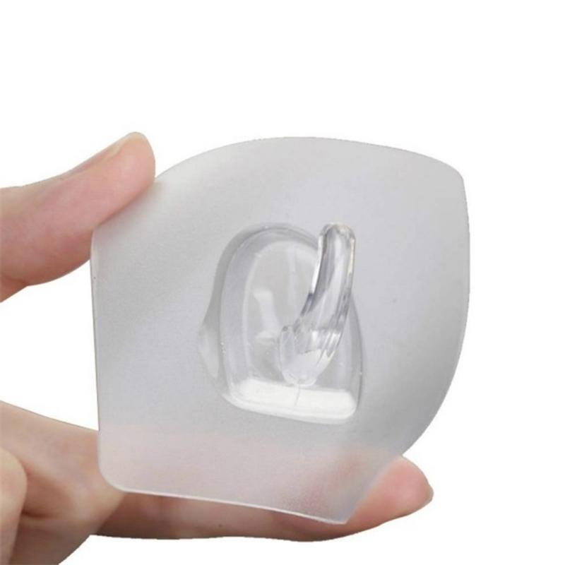 Product Introduction of 1/4pcs Wall hook Adhesive Wall Plug Hook Wall Hanging Hook Heavy Duty Sticky Wall Hanger Magic Hooks Waterproof Sticky Hook For Bathroom Kitchen Transparent sticky Non-slip Plastic hook Coat hook 21