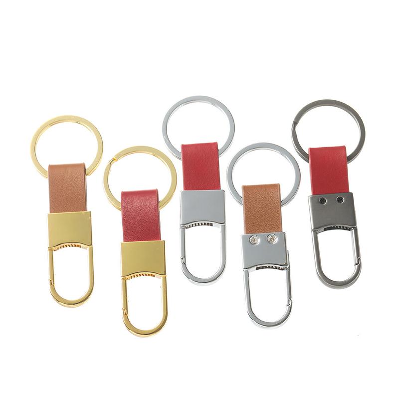 St. kunkka 1pcs 3x8cm Multicolor Metal Cowhide Car Keychain Fashion Accessories for diy Keychain Accessories Accessories 4
