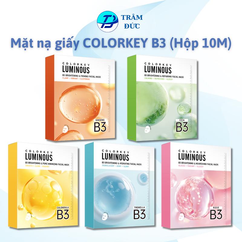 COLORKEY LUMINOUS Mặt Nạ Giấy B3 Thế Hệ Mới, Hỗ Trợ Dưỡng Sáng 30ml/ Miếng [1 hộp 10 miếng]