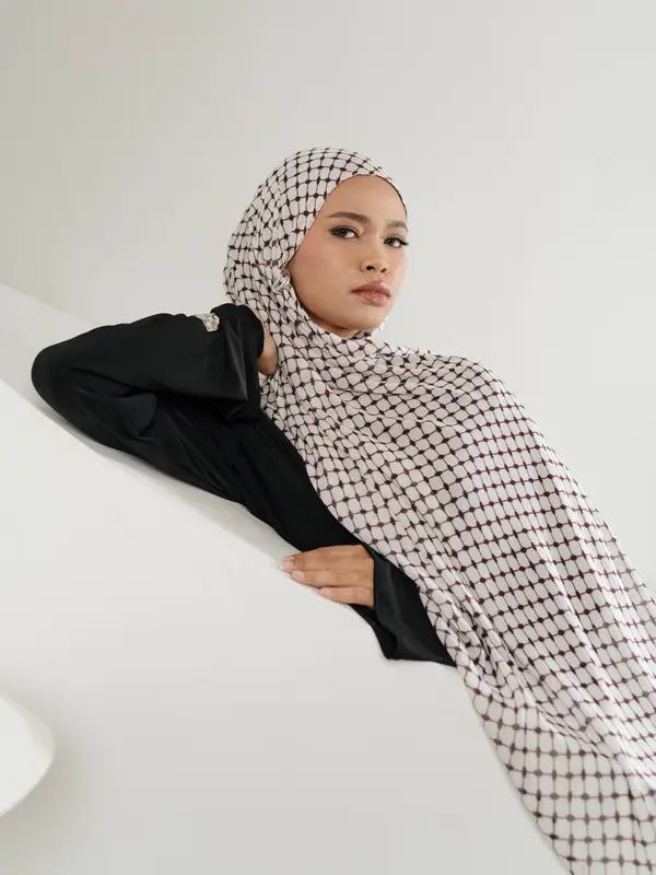 Keffiyeh Scarf / Pashimna Printed Modals / Breathable / Lightweight / Pashmina Leu Official Jilbab Soft Muslim 3