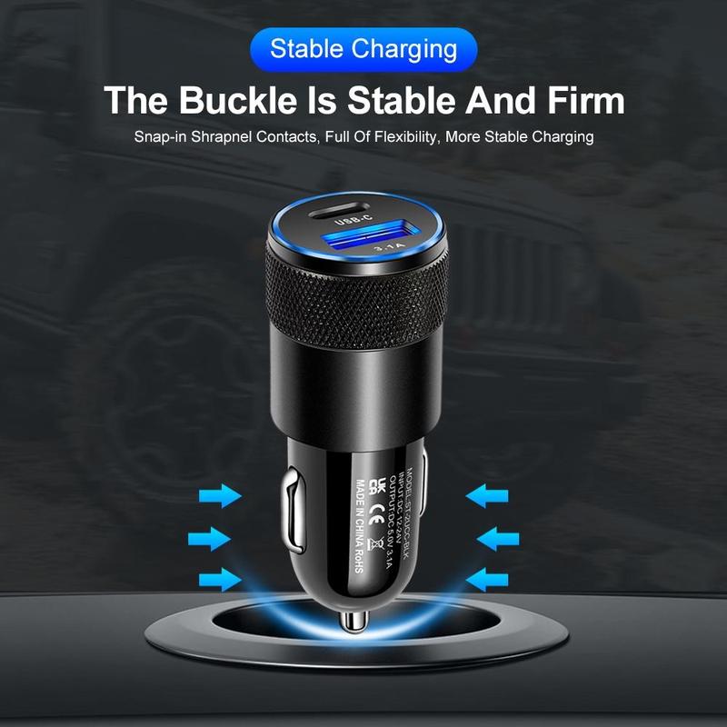 2024 New+COD+spot stocks 38W FAST CAR CHARGER QC3.0 PD USB Dual Fast Charging Adapter Socket 2 Ports Car Phone Charger 5