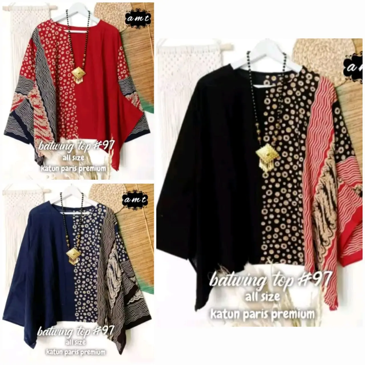 BATIK KLEWER SOLO / COD BLUS BATWING LAPIS HITAM BAHAN PARIS ADEM DAN JATUH / BAJU ATASAN KEBAYA KARTINI / BAJU KONDANGAN WANITA
