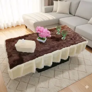 Taplak Meja Rumbay Kombinasi Warna Cream Ukuran 50x100 cm untuk Ruang Tamu