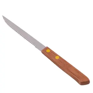 Wooden Steak Knife - Pisau BBQ gg Kayu - Daging Gerigi