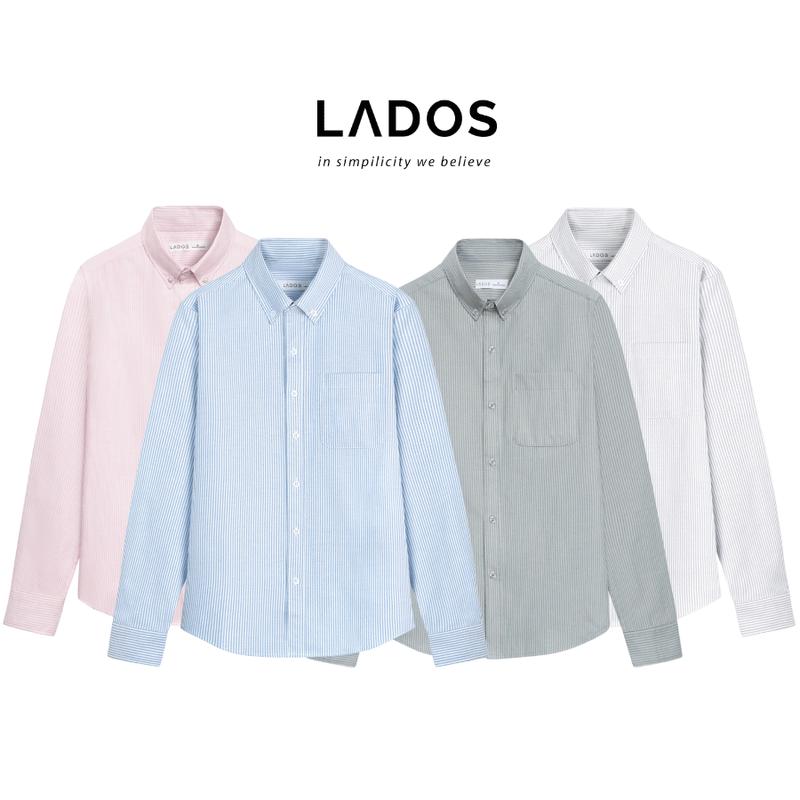  Áo sơ mi nam dài tay sọc vải oxford cao cấp  LADOS-8126 thời trang trẻ trung có túi 