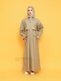 Gambar OSEAL Jas Hujan Wanita Gamis Muslimah Jumbo Full Seal Althea Series Cream - Kuning, Allsize dari Oseal Rainwear Kab. Bandung 5 Tokopedia