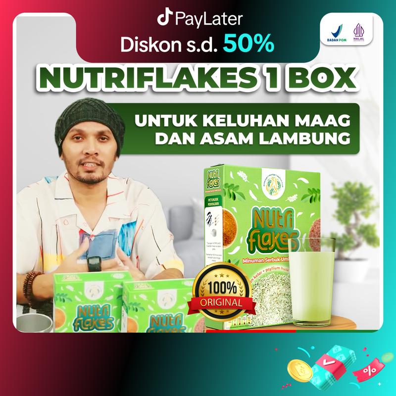 Nutriflakes Original 1 Box Sereal Umbi Garut  Bantu Keluhan Asam Lambung & Maag Bisa COD 0