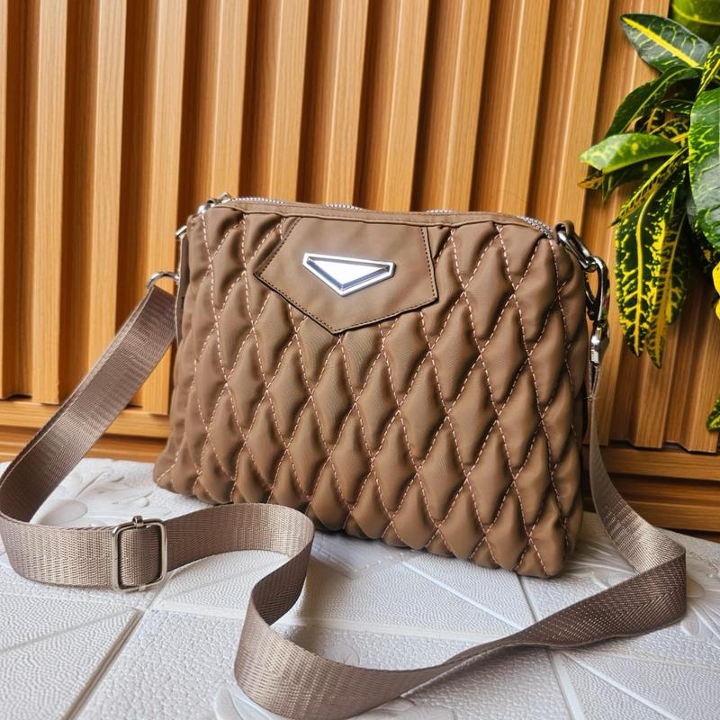 TABUSY tas wanita selempang terbaru tas slingbag terbaru 2 resleting Selempang Kanvas berkualitas 0