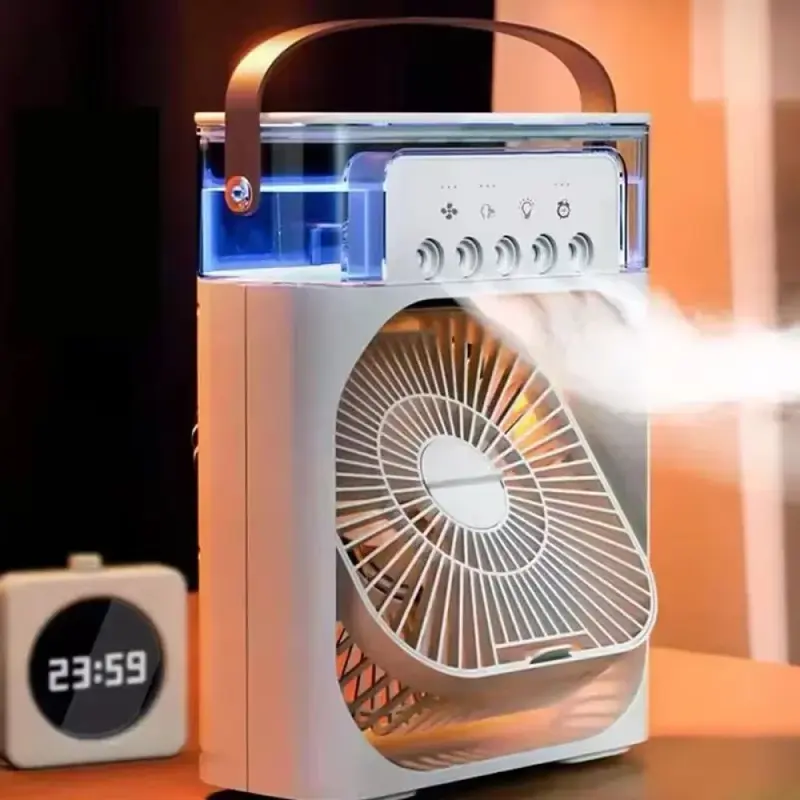 ABAY Air Cooler Mini Fan AC 3 Speed Kipas Penyejuk Ruangan 600ml - AB666 Kabel Meja Mesin 0