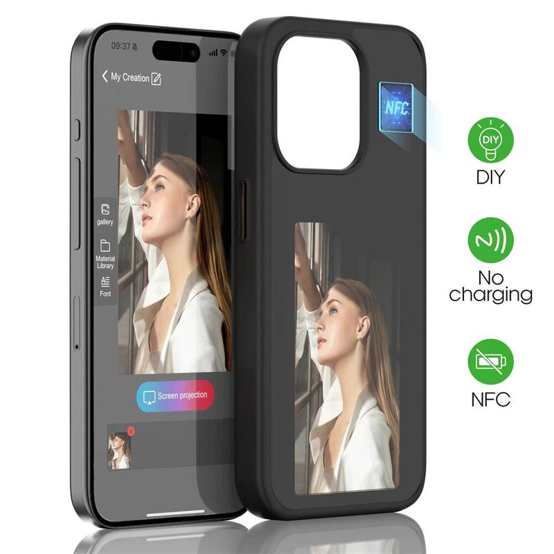 Smartphone Case Rear Projection Four-Color DIY E-Ink Screen NFC Projection Screen Phone Case - TikTok ...