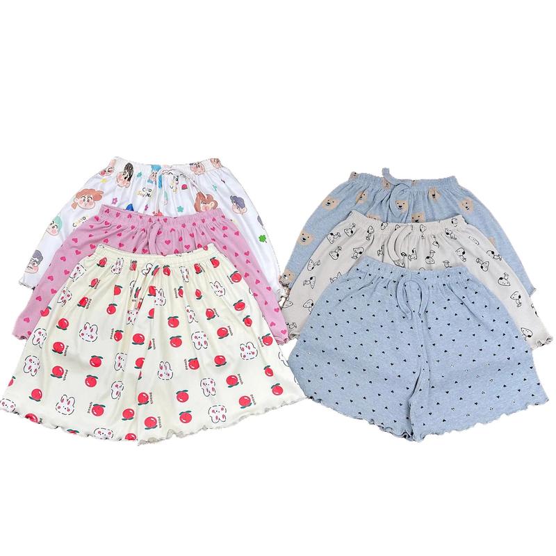 Combo 3 quần đùi nữ cotton mềm mại ( có lẻ 1 quần ) nhiều mẫu hoạ tiết dễ thương, quần short nữ mặc đẹp thoải mái - sooc parachute suông Lụa Co hộp túi tây lưng cao Kẻ Sọc ống rộng vải tuyết LS5