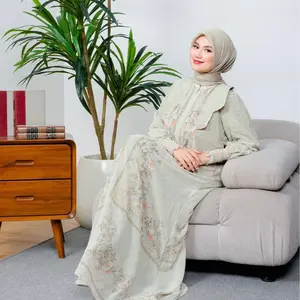 Hiraja - Gamis Aulia Ceruty Babydoll Print Digital Mewah Elegant