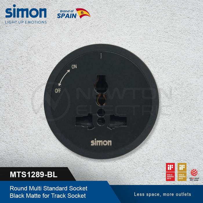 Round Multi Socket Jual SIMON Track Socket Multi Standard Socket Round - Matt Black ...