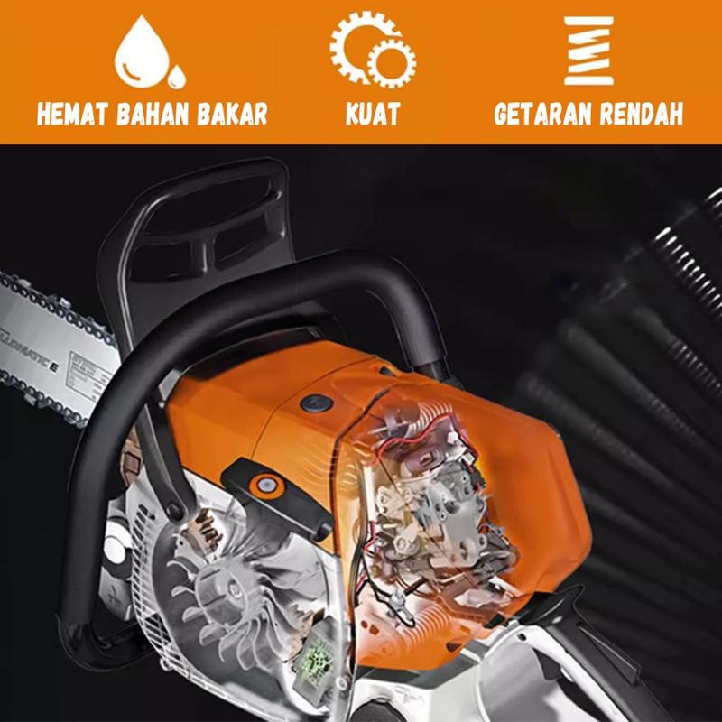 REAIM Daya Tinggi 4500W, 52CC, Gergaji Rantai Bensin, Gergaji Rantai Penebangan Pohon, 20inch Chainsaw, Motor Oli Pengukur, Pompa Tabung, Gergaji Rantai Bensin 52CC, Chainsaw 20 Inci, Gergaji Penebangan Pohon, Pompa Oli Mesin, Chainsaw Daya Tinggi 5