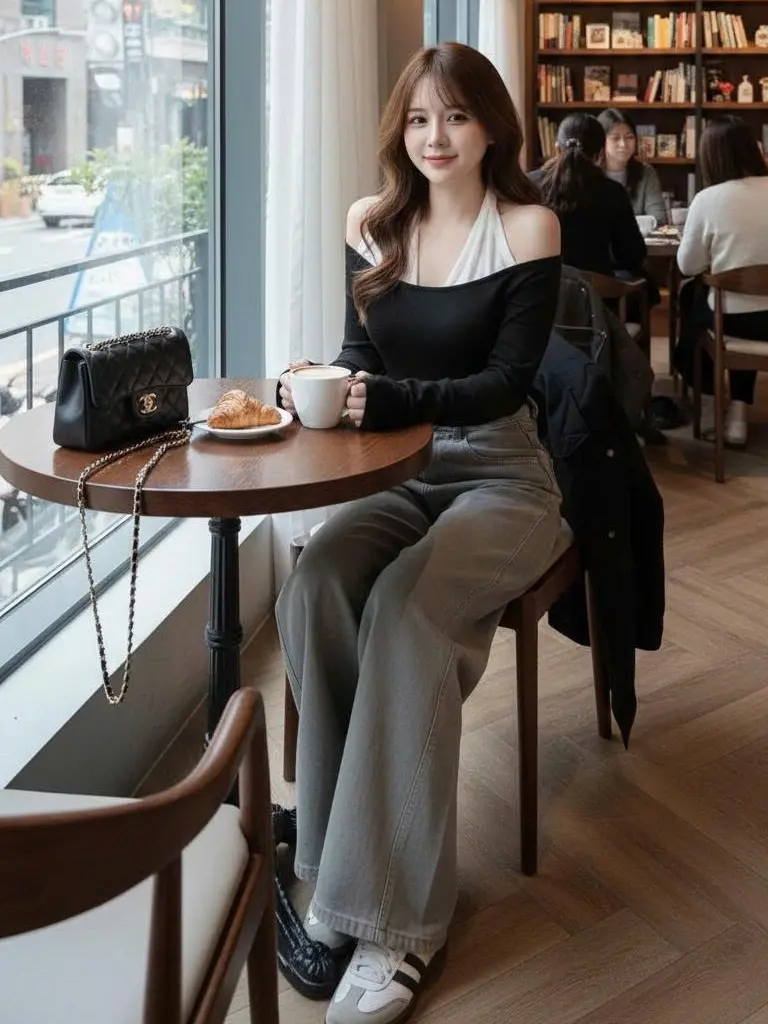 [ Xả Kho ]-HL02 Áo Thun Nữ Hàn Quốc Ôm Dáng Trễ Vai Phối Yếm Thời Trang | BigBuy360 - bigbuy360.vn