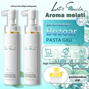 Let’s Smile Whitening Pasta Gigi 2-Pack (150g x 2) – Removes Yellow Stains, Freshens Breath, Brightens Teeth, Protects Gums, Safe & BPOM Certified