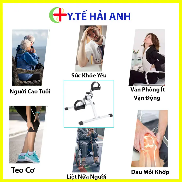 Xe Đạp Tập Tay Chân Mini, Dụng Cụ Tập Tay Chân Tiện Lợi( Cơ Trắng) 3