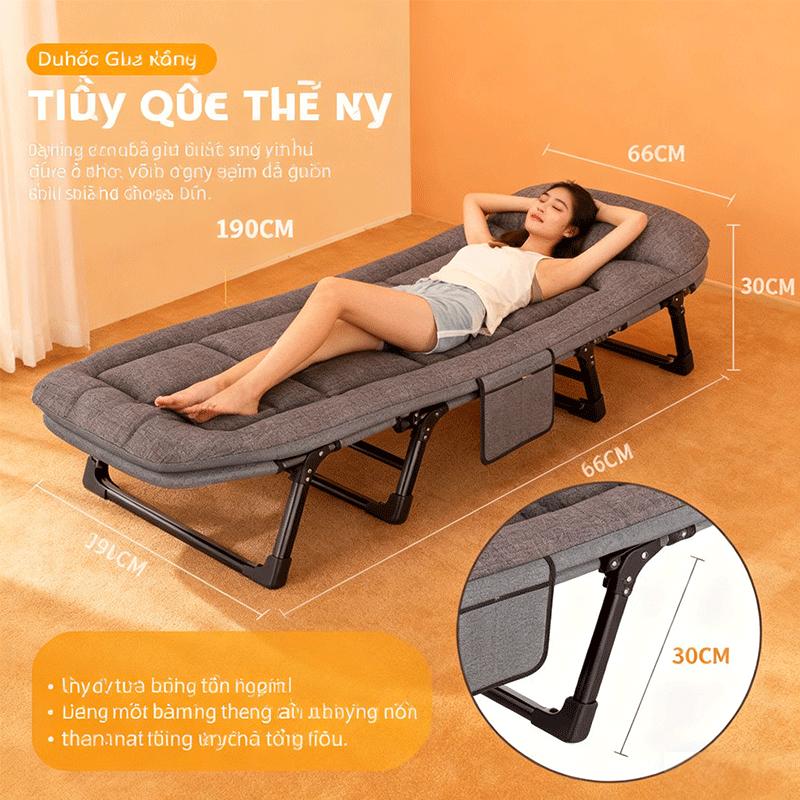 Giường Ngủ Văn Phòng Gấp Gọn Có Đệm Gấp Gọn Giường Xếp Thông Minh Di Động Nằm Nghỉ Trưa Tiện Ích.Trọng Tải 100kg
