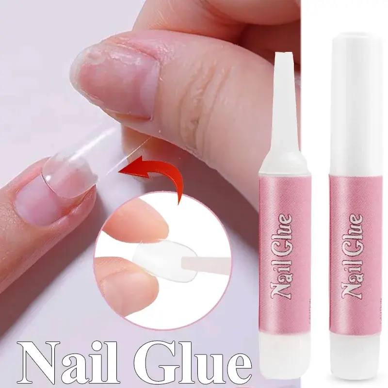 Nails Glue for Fake Nail Extension Professional Transparent Fast-Dry Acrylic Nails Rhinestone Adhesive Decoration Glue Whitening Polish Organic Nail Art