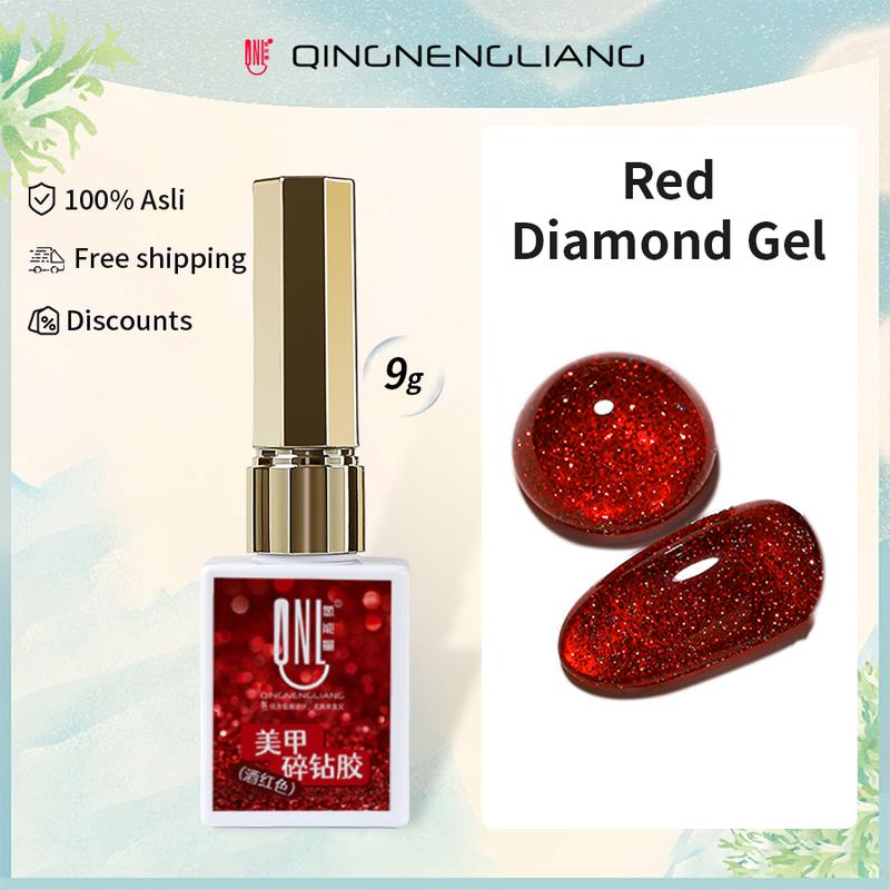 Sơn Móng Tay Gel, QNL, 9ml, Gel UV Ngâm Bán Vĩnh Viễn Pha Lê, Sơn Móng Tay Giả Ngọc Trai, Màu Đỏ Gió Phản Quang Kim Cương, Gel Làm Móng Nghệ Thuật, Hàng Mới Về