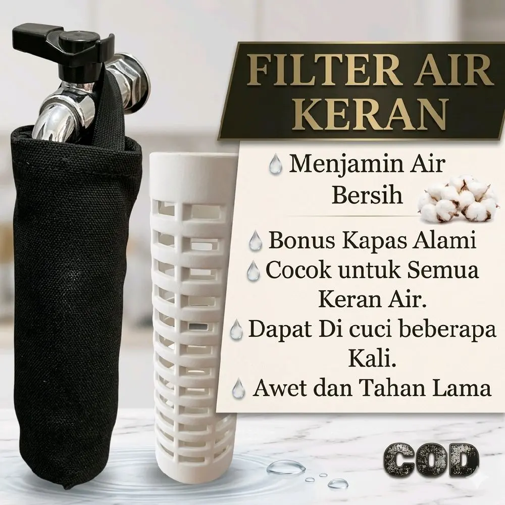 Saringan Filter Air Water Keran Super Tebal Optimal 1Set Komplit Bahan Super Tebal Penyaringan Pasir Lumut Lumpur Gratis Ongkir Ke Seluruh Indonesia cod Kran