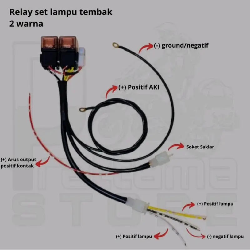 Kabel Relay Set + Saklar Lampu Tembak d2 Laser Mini Projie 2