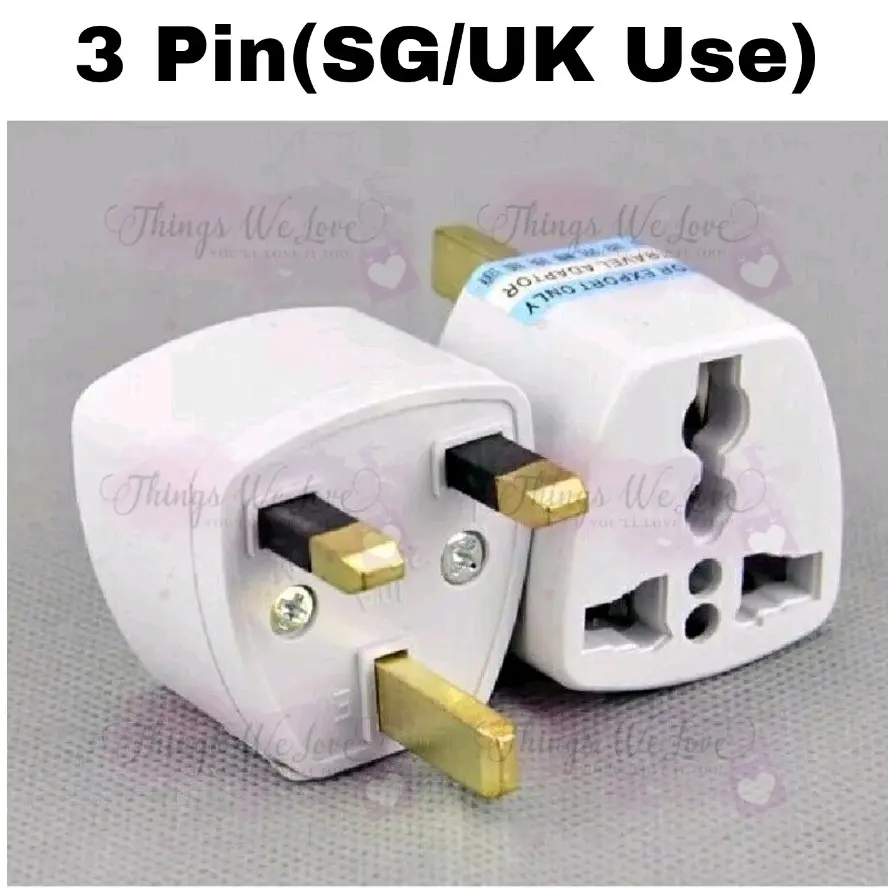 [SG] [FREE SHIPPING] 3 Pin 2 Flat Pins Plug Power Adaptor Universal Travel Singapore Socket UK US Japan China Plugs