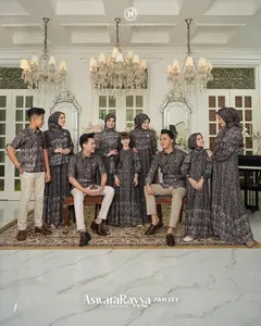 ASWARARAYYA FAMSET WARNA DARK SPACE BY NADHEERA LUXURY BUSANA MUSLIM KELUARGA LEBARAN SERIES