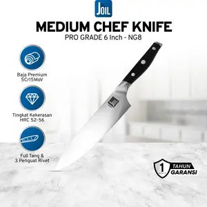 Joil Pisau Dapur Utility Knife 15 cm Material Stainless Steel Full Tang Tajam Tahan Lama - NG8
