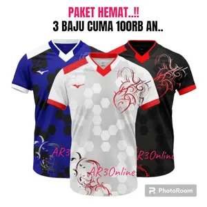 ( PAKET HEMAT 100RB DAPAT 3PCS ) Baju olahraga pria wanita kaos voli badminton bulutangkis tenis takraw sepak bola futsal running motif terbaru Sport Volly