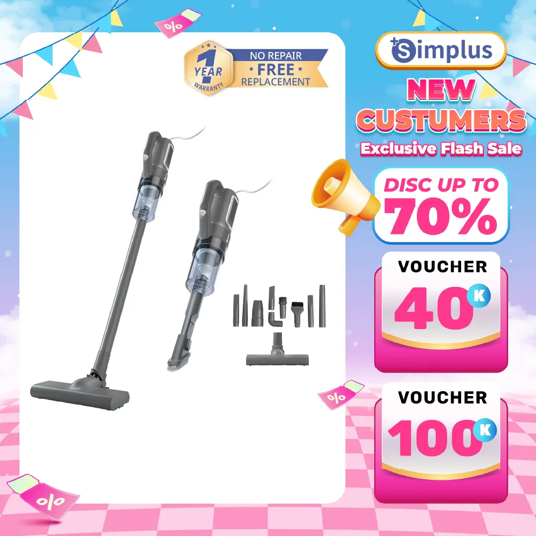 【DOUBLE SUBSIDIES 】SIMPLUS Vacuum Cleaner 16000Pa/ Penyedot Debu Low Watt Handheld Kabel Bergaransi Satu Tahun