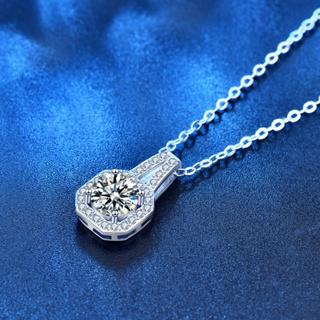 Kalung Modis moissanite 1ct berlian Moissanite desain persegi 6