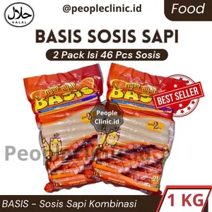 BASIS MINI - 2 PACK SOSIS KOMBINASI AYAM SAPI 500 GRAM ISI total 46 PCS