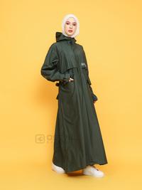 Gambar OSEAL Jas Hujan Wanita Gamis Muslimah Jumbo Full Seal Althea Series Hijau - Hijau, Allsize dari Oseal Rainwear Kab. Bandung 4 Tokopedia