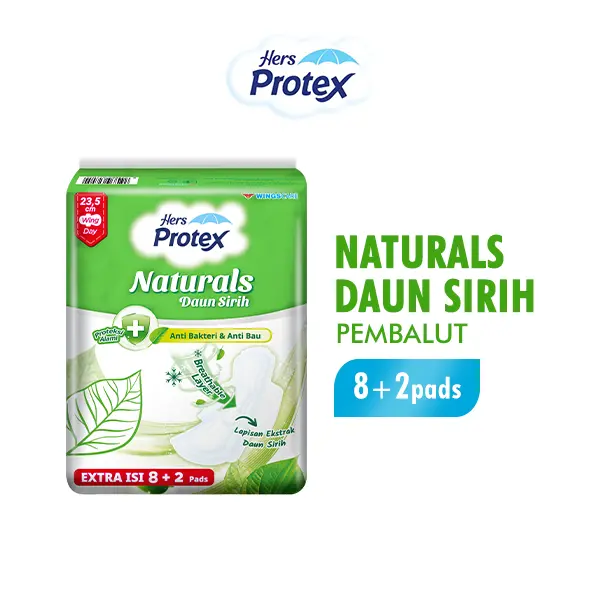 Hers Protex Naturals Daun Sirih Pembalut Wanita Bag 8+2