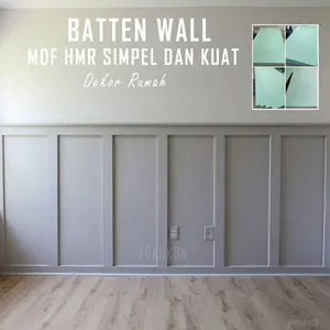 Wall Batten HMR Premium MDF Hijau list Dekor rumah Batten Wall Tebal 4 mm