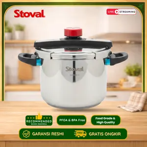 [SPECIAL LIVE PROMO] Stoval Presto Premium Stainless Steel Pressure Cooker - Panci Presto Premium 8L Diameter 24CM Stainless Steel Anti Karat Food Grade