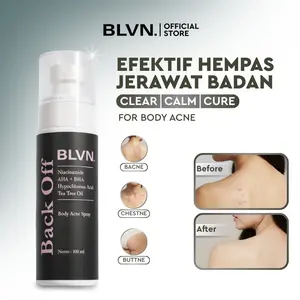 [NEW] BLVN Back Off Body Acne Spray 100ml | Perawatan Jerawat Badan Body Acne Hydrating Eksfoliasi Menenangkan Kulit Sensitif Membersihkan Noda Hitam Punggung | Niacinamide AHA + BHA Hypochlorous Acid Tea Tree Oil Allantoin