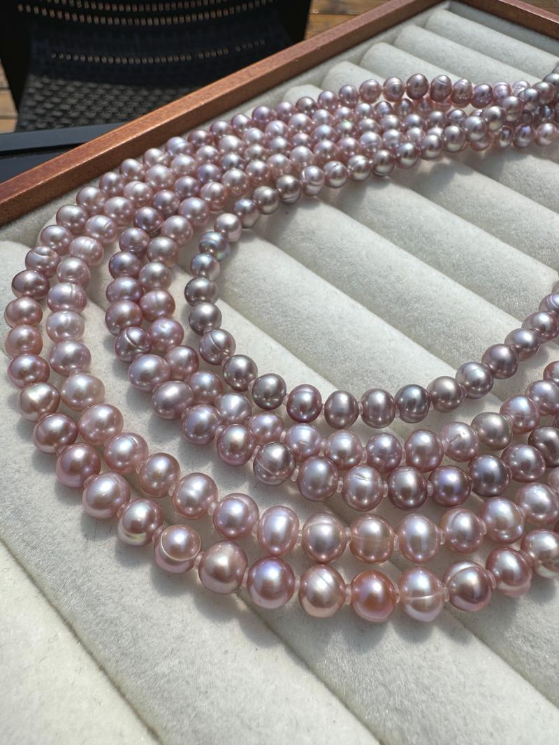 Product Introduction of HH  Freshwater Purple Pearl Necklace 6-7 SKU:XL-076 1