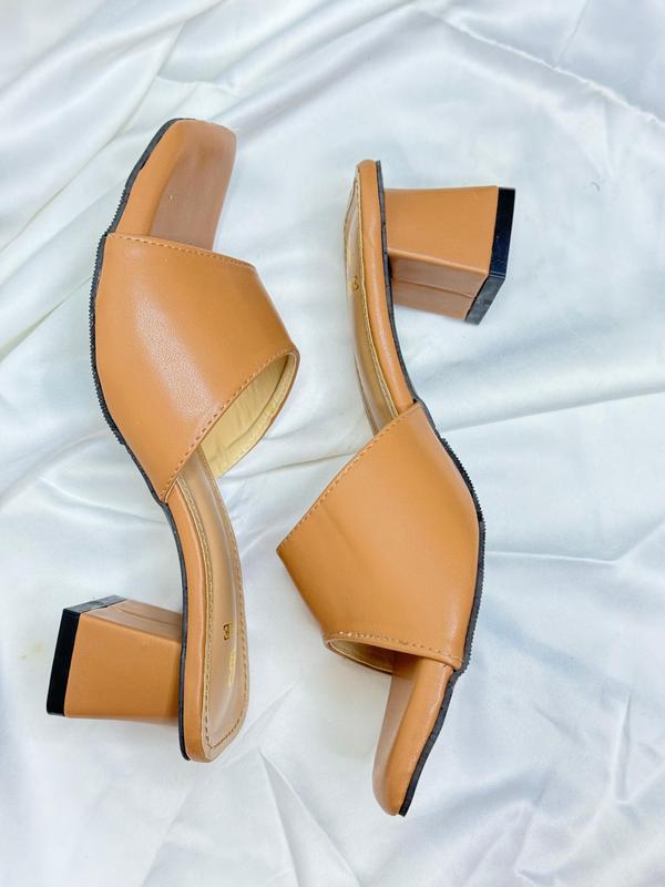B4-TDR ALMOND Sendal Slop Heels Wanita 5cm 4