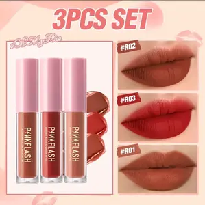 QYUESTORE|PINKFLASH 3PCS SET matte lipstik set tahan lama lembut pigmentasi tinggi Lipcream r01,r02,r03