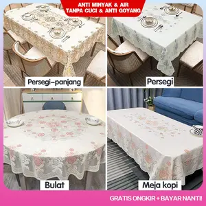 <COD> Loyal Bosque Taplak Meja Makan Motif 4-10Kursi Taplak Meja Makan Anti Air/Taplak Meja PVC Premium/Taplak Meja Makan D40-C Kain Untuk meja persegi meja bulat meja oval