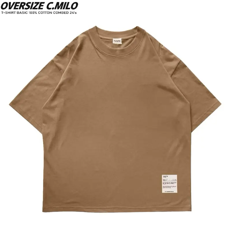 Oversize Polos Cotton 24s Warna Abu Tua | Baju Oversize Polos Premium Unisex Pria Wanita 4