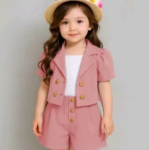 D4 SETELAN Anak PEREMPUAN ROMPI KYLIE dengan Desain Elegan dan Warna Soft Pink untuk Tampilan Lebih Stylish