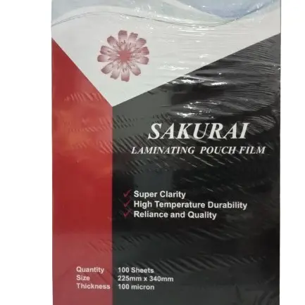 Plastik Laminasi Panas Sakurai Ukuran F4 100 Micron 225mm X 340mm - Mesin