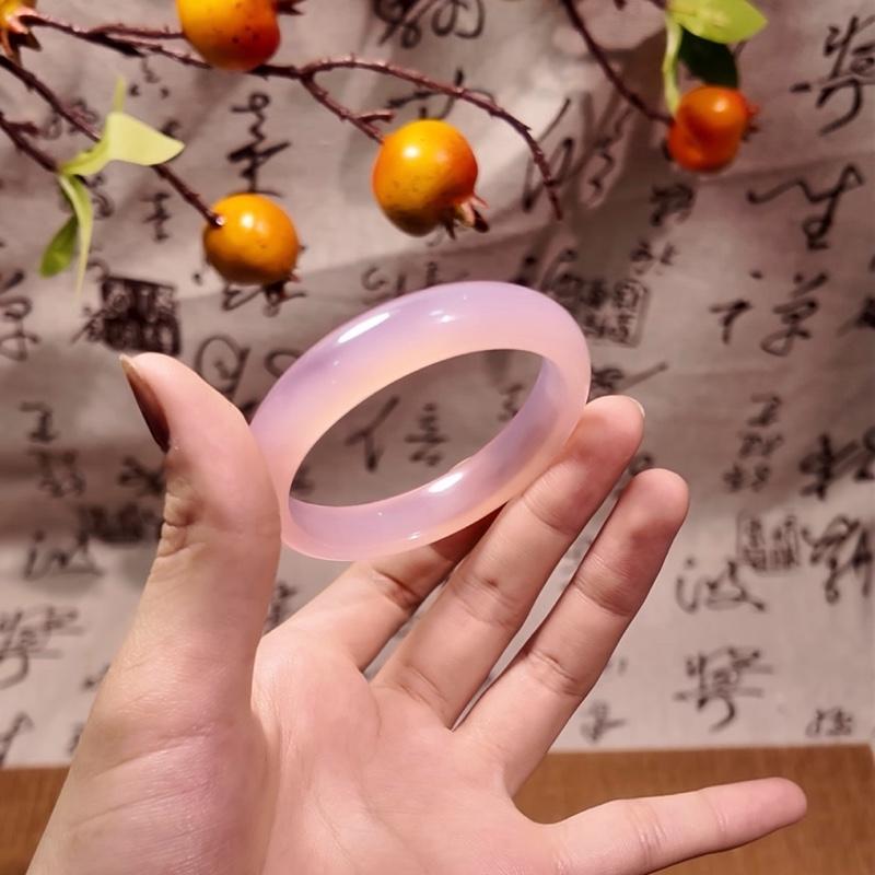 Vòng đá chalcedony hồng, đá mã não vòng đá phong thuỷ