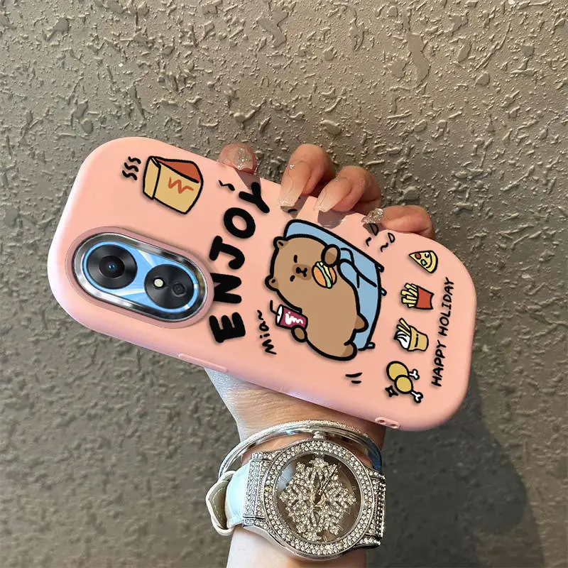 Untuk OPPO A17 Casing lucu Tahan lama A17K Casing softcase Casing anti-shock CPH2477 Casing HP TPU Fashion Casing anti sidik jari CPH2471Casing minimalis