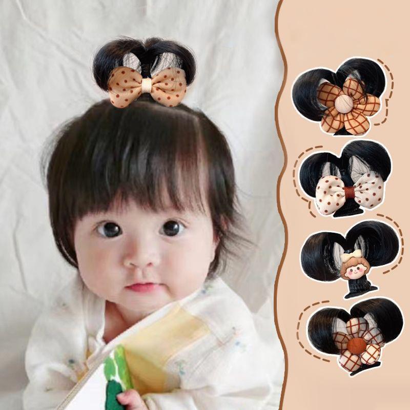 Kẹp Tóc Trẻ Em Bé Thiết Kế Nơ Dễ Thương, Tóc Giả Bện Cao, Kẹp Tóc Bé Gái, Kẹp Tóc Bé Gái Dễ Thương, Phụ Kiện Cài Tóc, Phụ Kiện Tóc Trẻ Em